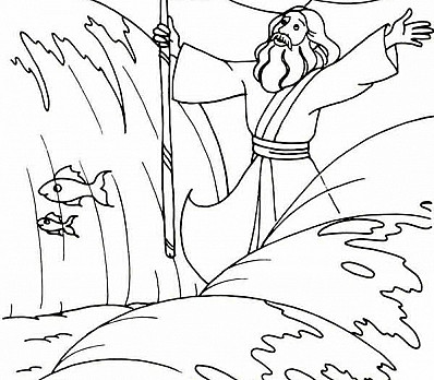 moses trough the red sea coloring pages