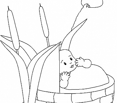 Coloring Page - Baby Moses | Passover haggadah by The Sikowitz Family