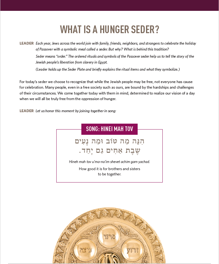 WHAT IS A HUNGER SEDER?