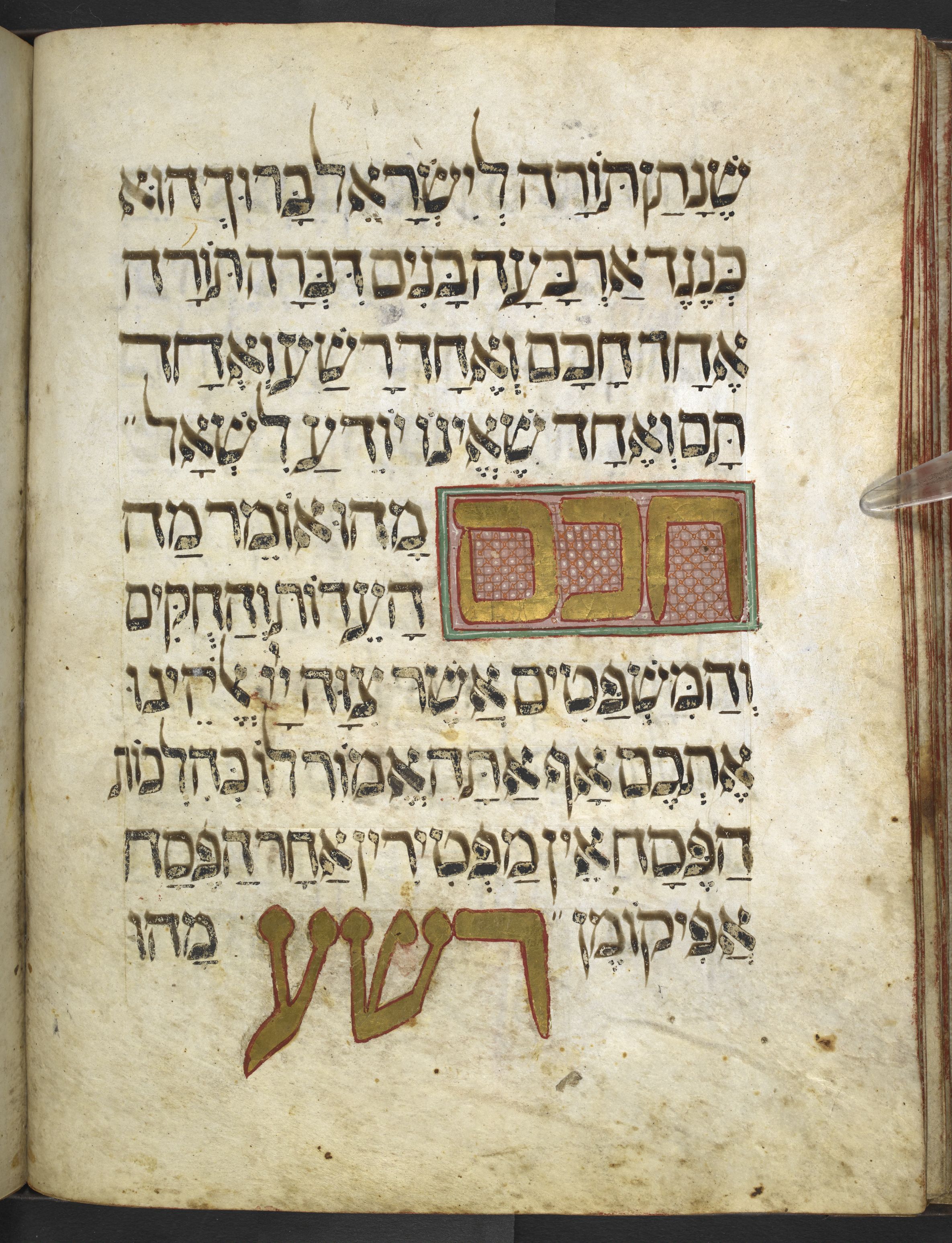 The Four Sons (Wise Son), The Golden Haggadah, 14th Century, Italy, NLI