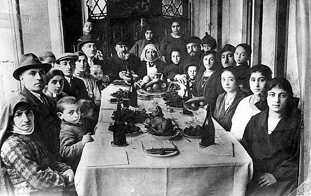Passover Seder at the Hannanshwili family, Tbilisi, Georgia (USSR), 1924