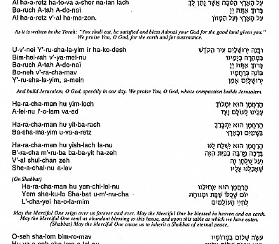 Reform Birkat Hamazon 2/2 | Passover haggadah by Dave Yergin