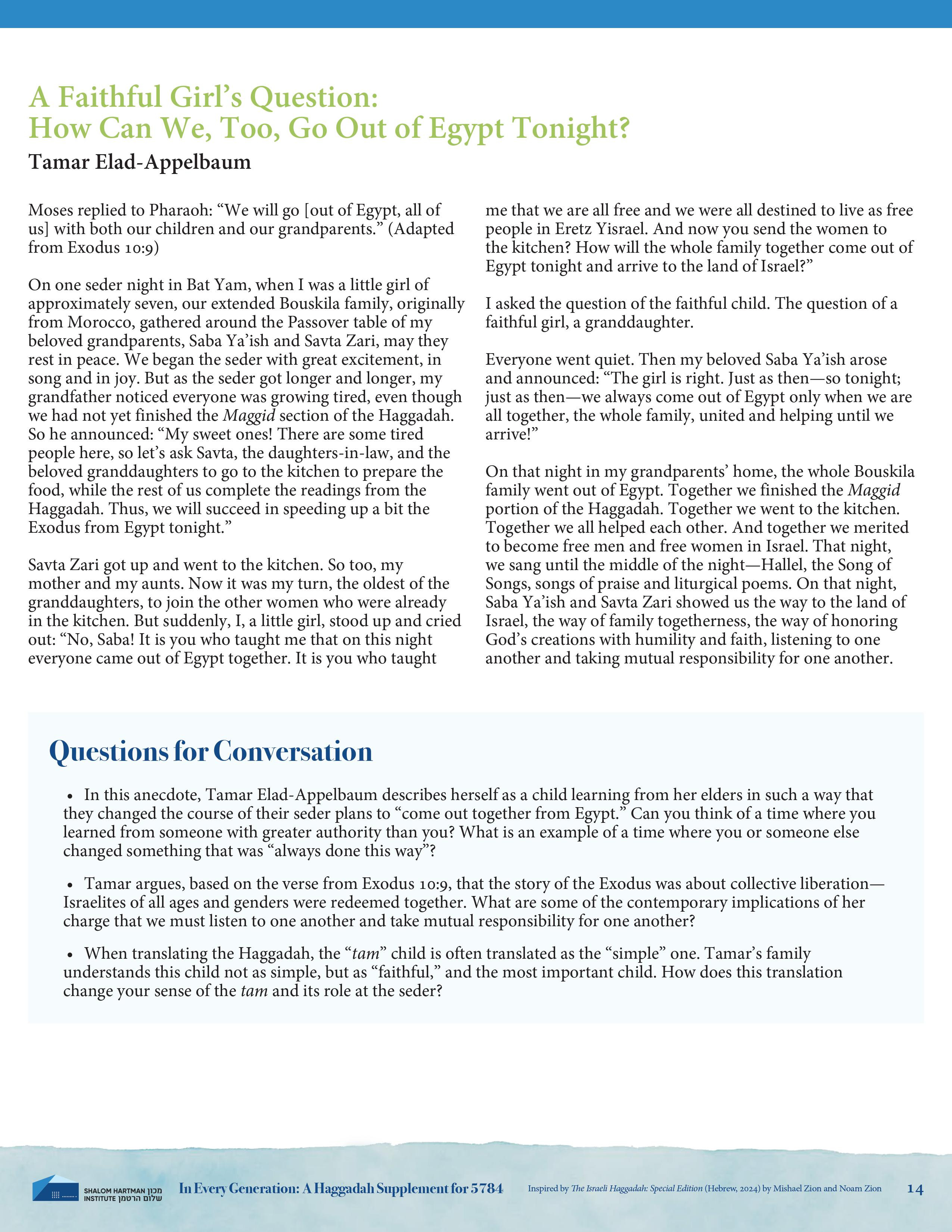 In Every Generation: A Faithful Girl's Question